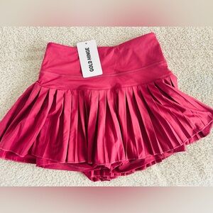 Gold Hinge Pink Pleated Skirt